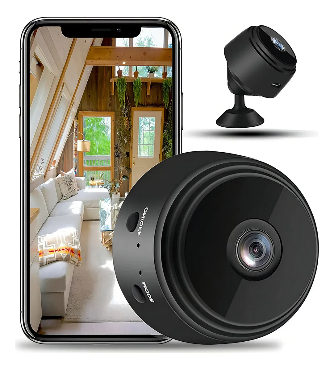 Mini Cámara de Seguridad Espía Inalámbrica Wi-Fi con Visión Nocturna HD 1080p para el Hogar