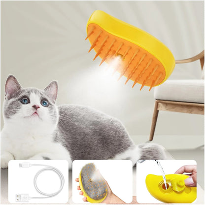 Cepillo de Vapor 3-en-1 Autolimpiante para Gatos